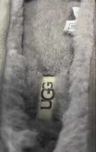 Load image into Gallery viewer, UGG Womens Dakota Gray Suede Fur Lined Round Toe House Moccasin Slippers Size 9