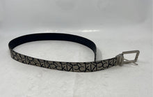 Load image into Gallery viewer, Calvin Klein Mens Black Beige Signature Print Leather Dress Belt Size S