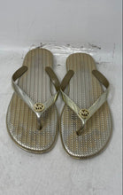 Load image into Gallery viewer, Michael Kors Womens Jet Set Gold Textured Open Toe Flat Flip-Flop Sandals Size 9