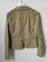 Load image into Gallery viewer, DKNY Womens Green Long Sleeve Snap Front Cropped Utility Jacket Size Medium