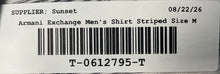 Load image into Gallery viewer, Armani Exchange Mens White Striped Long Sleeve Collared Button-Up Shirt Size M