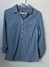 Load image into Gallery viewer, Tommy Hilfiger Womens Blue Polka Dot Boyfriend Fit Tunic Blouse Top Size Medium
