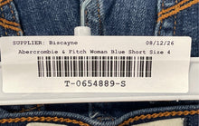 Load image into Gallery viewer, Abercrombie & Fitch Womens Blue Denim Regular Fit Cuffed Jean Shorts Size 4 W27