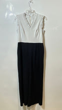 Load image into Gallery viewer, Calvin Klein Womens White Black Sleeveless V-Neck One-Piece Jumpsuit Size 10