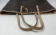 Load image into Gallery viewer, Michael Kors Womens Jet Set Travel Brown Signature Double Handle Charm Tote Bag