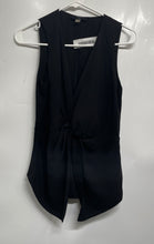Load image into Gallery viewer, T Tahari Womens Black V-Neck Sleeveless Tie-Front Blouse Top Size Small