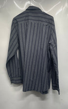 Load image into Gallery viewer, Calvin Klein Mens Blue White Striped Print Long Sleeve Button-Up Shirt Size L