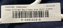 Load image into Gallery viewer, Tommy Hilfiger Mens Navy Blue Short Sleeve Collared Button-Up Shirt Size M