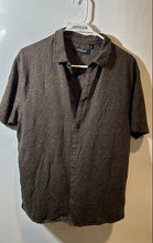 Load image into Gallery viewer, Kenneth Cole Mens Brown Short Sleeve Collared Button-Up Shirt Size Large
