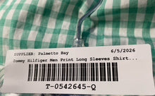 Load image into Gallery viewer, Tommy Hilfiger Mens Green & White Gingham Print Long Sleeve Dress Shirt Size 16