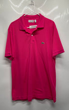 Load image into Gallery viewer, Lacoste Mens Pink Cotton Classic Fit Spread Collar Short Sleeve Polo Shirt Sz L