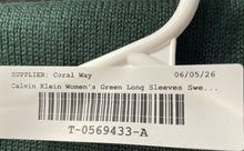 Load image into Gallery viewer, Calvin Klein Womens Green Long Sleeve Fold Over Cowl Neck Tunic Sweater Size XL