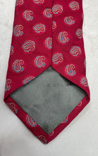 Load image into Gallery viewer, Robert Talbott Mens Red Paisley Print Keeper Loop Adjustable Pointed Tie