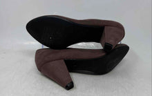 Load image into Gallery viewer, Zara TRF Womens Brown Suede Round Toe Slip-On Pump Heels Size EUR 37