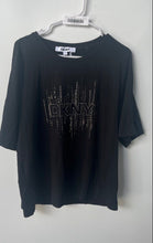 Load image into Gallery viewer, DKNY Womens Black Logo-Embellished Short-Sleeve Pullover T-Shirt Size XL