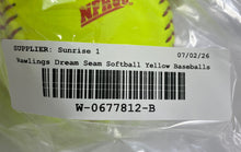 Load image into Gallery viewer, Rawlings WFP12A Pro Leather Yellow Official Dream Seam Fastpitch Softball