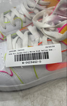 Load image into Gallery viewer, Nike Boys Air Jordan 1 Mid SE CV4611-100 White Pink Yellow Sneaker Shoes Size 7Y