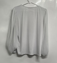Load image into Gallery viewer, Calvin Klein Womens Light Gray Long Sleeve V-Neck Pullover Blouse Top Size S