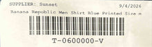 Load image into Gallery viewer, Banana Republic Mens Blue Floral Cotton Short Sleeve Slim Fit Button-Up Shirt M