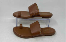 Load image into Gallery viewer, Michael Kors Womens August Brown Leather Toe Ring Flat Slide Sandals Size 7.5M