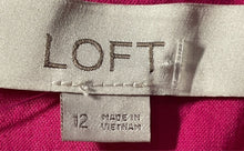 Load image into Gallery viewer, Loft Womens Fuchsia White Floral Embroidered Tie Waist A-Line Dress Size 12