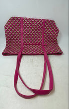 Load image into Gallery viewer, Vera Bradley Womens Pink White & Green Geometric Print Trimmed Vera XL Tote Bag