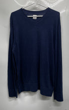Load image into Gallery viewer, Gap Mens Blue Cotton Knitted Long Sleeve V-Neck Pullover Sweater Size Large