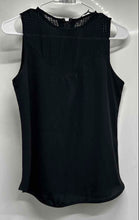 Load image into Gallery viewer, Banana Republic Womens Black Perforated Round Neck Back Zip Tank Top Size XS