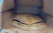 Load image into Gallery viewer, Calvin Klein Womens Brown Inner Pockets Double Handle Shoulder Tote Bag