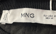Load image into Gallery viewer, Mango Womens Black Textured Sleeveless Crew Neck Regular Fit T-Shirt Sz M w/ Tag