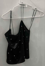 Load image into Gallery viewer, Zara Womens Black Pearl Embellished Sleeveless Camisole Tank Top Size Small