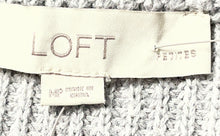 Load image into Gallery viewer, Loft Womens Gray Ribbed Knit Quarter Zip Long Sleeve Pullover Sweater Size M