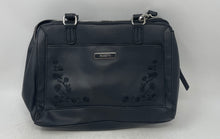 Load image into Gallery viewer, Rosetti Womens Black Leather Detachable Strap Crossbody Satchel Handbag