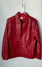 Load image into Gallery viewer, Ferras Womens Red Faux Leather Long Sleeve Collared Full-Zip Jacket Size 4