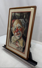 Load image into Gallery viewer, Vintage Sad Melancholic Clown Art Portrait Framed Signed Oil Painting On Board
