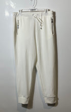 Load image into Gallery viewer, DKNY Womens Off White Flat Front Zip Pocket Drawstring Waist Jogger Pants Size M