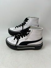 Load image into Gallery viewer, Puma Womens Kaia Mid 384668-01 White Black Leather Lace-Up Sneakers Shoes Size 6