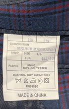 Load image into Gallery viewer, Lineage Mens Blue Plaid Notch Lapel Single Breasted Two-Button Blazer Sz 48R/44W