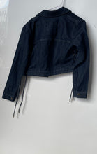 Load image into Gallery viewer, Michael Kors Womens Blue Long Sleeve Button Front Cropped Denim Jacket Size S
