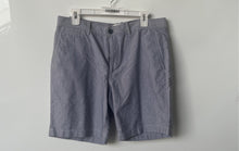 Load image into Gallery viewer, Penguin Mens Gray Geometric Embroidered Slash Pocket Chino Shorts Size 33