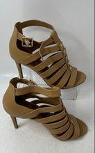 Load image into Gallery viewer, Aldo Womens Beige Leather Open Toe Buckle Gladiator Heels Size 8.5