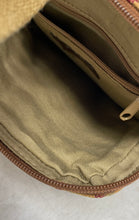 Load image into Gallery viewer, Fossil Womens Brown Striped Inner Pockets Adjustable Strap Crossbody Bag