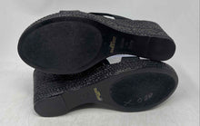Load image into Gallery viewer, Italian Shoemakers Womens Success Black Wedge Heels Slingback Sandals Size 9.5