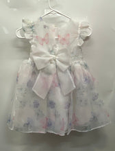 Load image into Gallery viewer, Blueberi Boulevard Girls White Floral Ruffle Back Button A-Line Dress Size 6X