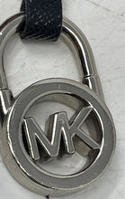 Load image into Gallery viewer, Michael Kors Womens Silver Black Leather Charm Adjustable Reversible Belt