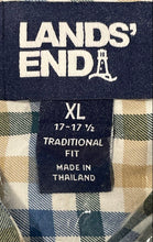 Load image into Gallery viewer, Lands' End Mens Multicolor Plaid Long Sleeve Traditional Fit Dress Shirt Size XL