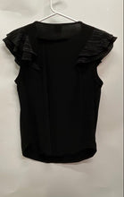 Load image into Gallery viewer, Anne Klein Womens Black Short Flutter Sleeve Keyhole Neck Blouse Top Size M