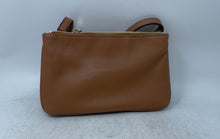 Load image into Gallery viewer, Calvin Klein Womens Brown Faux Leather Zipper Adjustable Strap Shoulder Bag