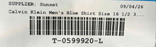 Load image into Gallery viewer, Calvin Klein Mens Blue Cotton Slim Fit Non-Iron Dress Shirt Size 16 1/2 34/35