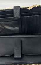 Load image into Gallery viewer, Michael Kors Womens Black Leather Credit Card Slots Bifold Wallet